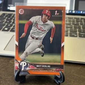 MATT VIERLING 2018 BOWMAN 1ST PROSPECT ORANGE Parallel #/25 BD-2 - Picture 1 of 4