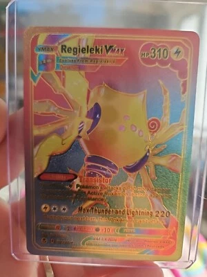 Regieleki Vmax Rainbow Foil Fan Art Textured Collector Pokemon Card 058/195... - Image 1 of 4