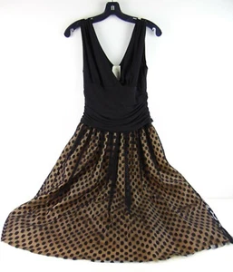 Abito da festa Jessica Howard nero a pois taglia 8 nuovo con etichetta - Foto 1 di 12