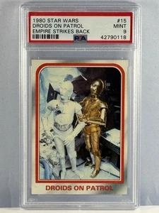 1980 Topps The Empire Strikes Back Card #15 Droids On Patrol PSA 9 MINT - Picture 1 of 2
