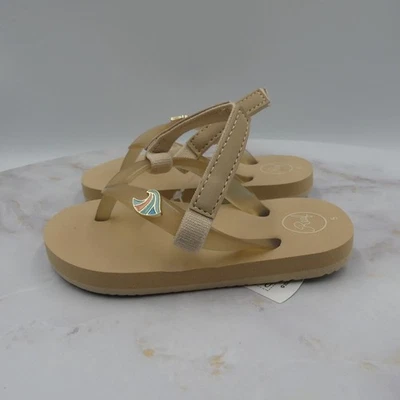 Reef Sandals Toddler Girls 5 Beige Flip Flops Slingback Little Charming Oasis - Image 1 of 4