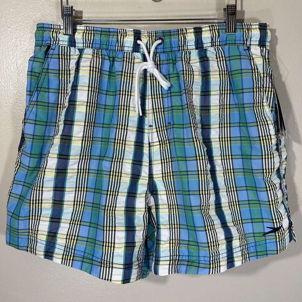 Seepdo Mens Swimwear Shorts Blue Size XL Geo Print Comfort Waist Trunks #196