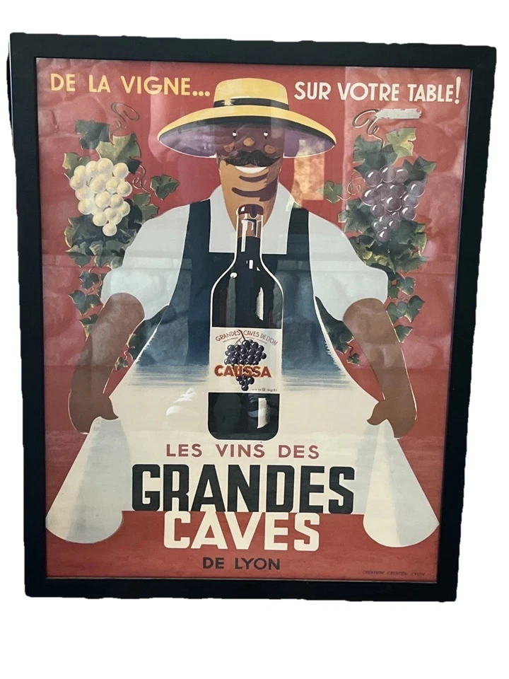 Les Vins Des Grandes Caves 1950 Ca Cristen Lyon 原版海报 复古艺术 — 第 1/1 张图片