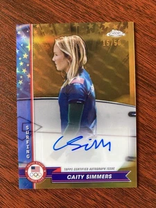 2024 Topps Chrome U.S. Olympic Caity Simmers AU-CS Auto Gold Refractor /50 Surf - Bild 1 von 2