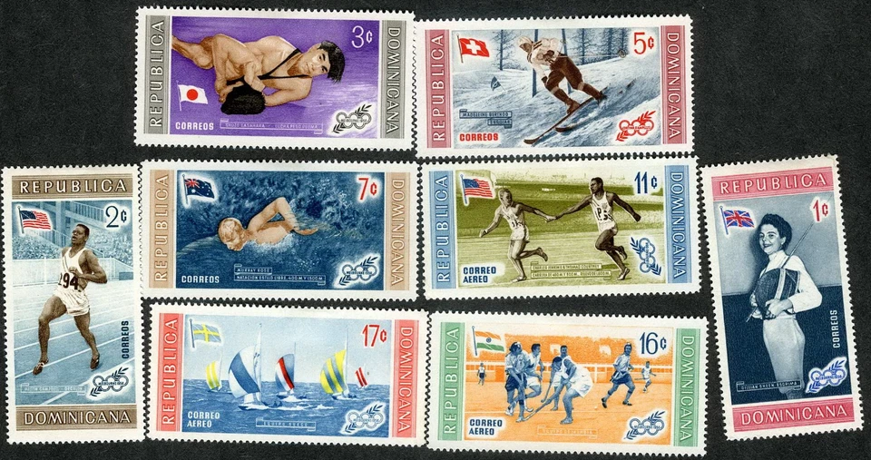 Dominican Republic 1958 Olympics Events MH (SC# 501-505, C106-C108) - Image 1 of 1