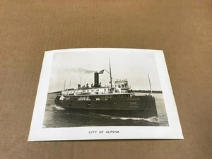 Vintage Stadt Alpena Schiff Foto - 7" x 9,5" - Bild 1 von 5