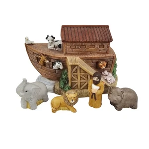 Vintage Homco Porcelain Ceramic Noah's Ark Figurines 1474 Makers Mark Sri Lanka - Picture 1 of 9