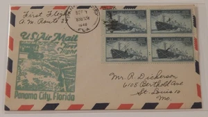 Panama City Florida to Mobile Alabama September 1 1948 first flight airmail - Picture 1 of 2