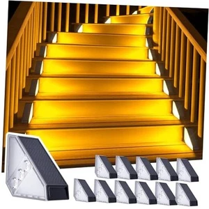 Solar Step Lights for Outside Solar Stair Lights 12 Pack Warm White Light - Picture 1 of 7