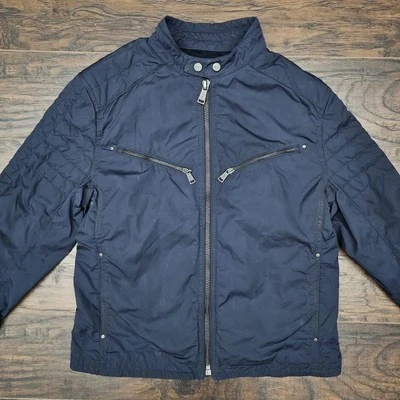 Chaqueta de Motocicleta Ralph Lauren Etiqueta Negra Azul Marino Para Hombre Mediana Cremallera Moto Foto 1 de 4