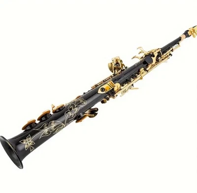 Sopransaxophon – Gerade, Schwarz mit Goldtasten, Mit Tasche & Zubehör - Bild 1 von 4