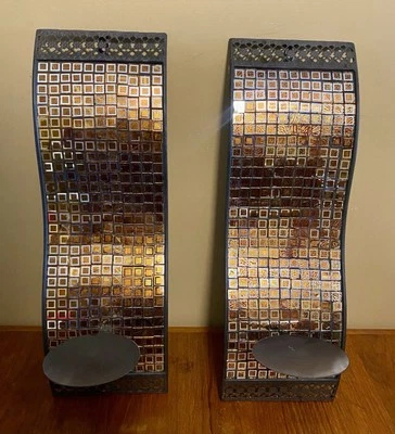 2 Matching Copper Design Wall Sconces By San Miguel Kingsway Candle Plants Decor - Image 1 of 4