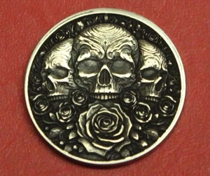 Calaveras y rosas de níquel HOBO níquel real de Estados Unidos - Imagen 1 de 2