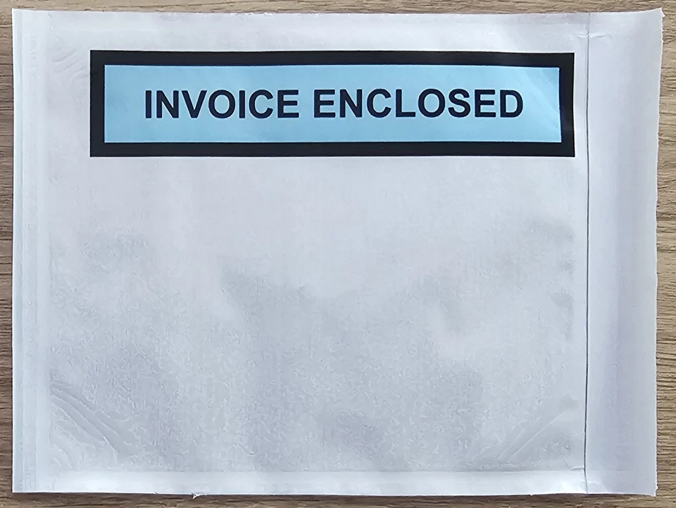 10x Invoice Enclosed Packing Slip Envelopes Pouch Window ~ 155mm x 115mm - Image 1 of 1
