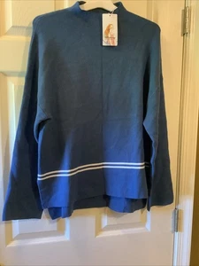 PrettyGarden Ladies Top & Pants Fleece Set Blue w/ White Stripes Size SM. W/tags - Picture 1 of 11
