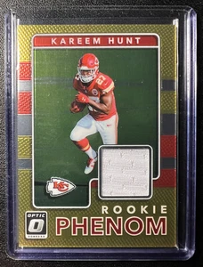 2017 Donruss Optic Kareem Hunt novato jugador fenom parche usado -Chiefs #23 - Imagen 1 de 2