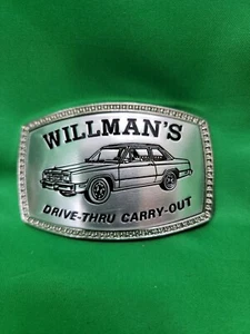 Vtg advertizing Belt Buckle willmans carryout - Picture 1 of 3
