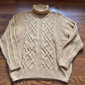 Maglione girocollo Doppelganger Roma misto lana maglia gialla pescatore XXL - Foto 1 di 7