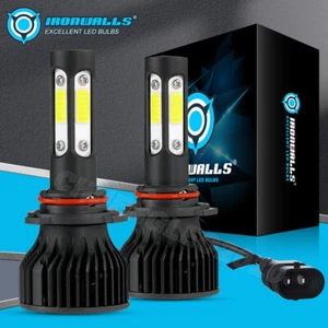 4-Sides 9006 LED Headlight Super Bright Bulbs Kit 2400W 360000LM Low Beam 6000K - Picture 1 of 12