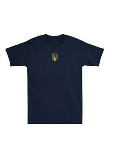 Ukrainian Ukraine Zelensky Mens T-shirt Ukraine Golden Trident Tee Support Stand - Picture 1 of 1