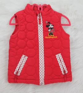 Disney Parks Minnie Mouse Girls Red Puffer Zip Vest XS 4-5 Walt Disney World #46 - Picture 1 of 13
