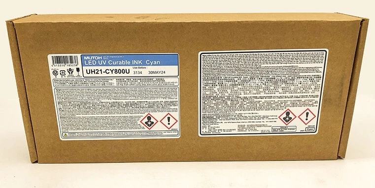 MUTOH CYAN Ink UH21-CY800U DATED 2024 for VJ626UH, VJ1638,VJ426UF - Image 1 of 1