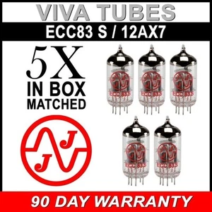 New Gain Matched Quintet (5) JJ Electronics Tesla 12AX7 ECC83-S Vacuum Tubes - Picture 1 of 1