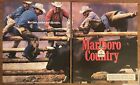 1994 Marlboro Country Cigarettes Cowboys Dont Like Fence Bulls 2-Pg 90S Print Ad