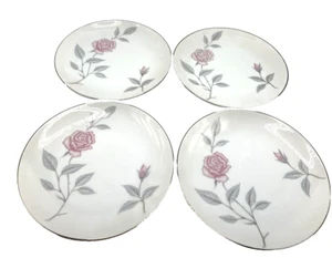 Set Of 4 Narumi China Japan Dawn Rose Dessert Plates 6249 ~ Vintage ~ Rare - Picture 1 of 11