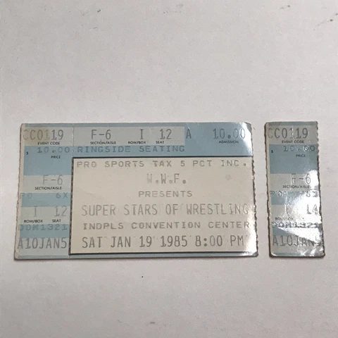 WWF Super Stars of Wrestling Jan 19 1985 Ticket Stub Ringside Seating Hogan VTG Cover