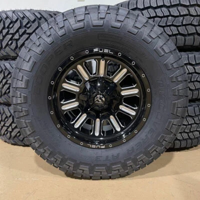 4) 18x9 Fuel D620 Hardline Wheels 35" Cooper AT Tires 8x6.5 Dodge Ram 2500 3500 - Image 1 of 3