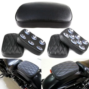 Rear Pillion Passenger Pad Seat 6/8 Suction Cup For Harley Bobber Chopper Custom - Picture 1 of 15