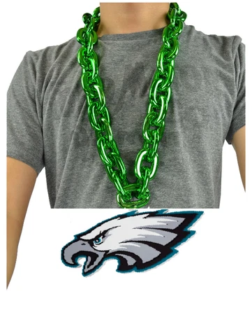 New NFL Philadelphia EAGLES HEAD GREEN BIG Fan Chain Necklace (FedEx 2Day Option Cover