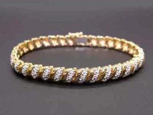 5Ct Round Lab Created Diamond For Women's Tennis Bracelet 14K Yellow Gold Plated - Picture 1 of 4