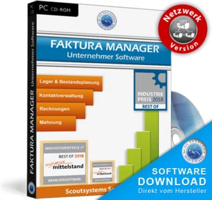 Rechnungsprogramm Faktura Manager Software Netzwerk 10 PC, Schnäppchen-Preis - Picture 1 of 12