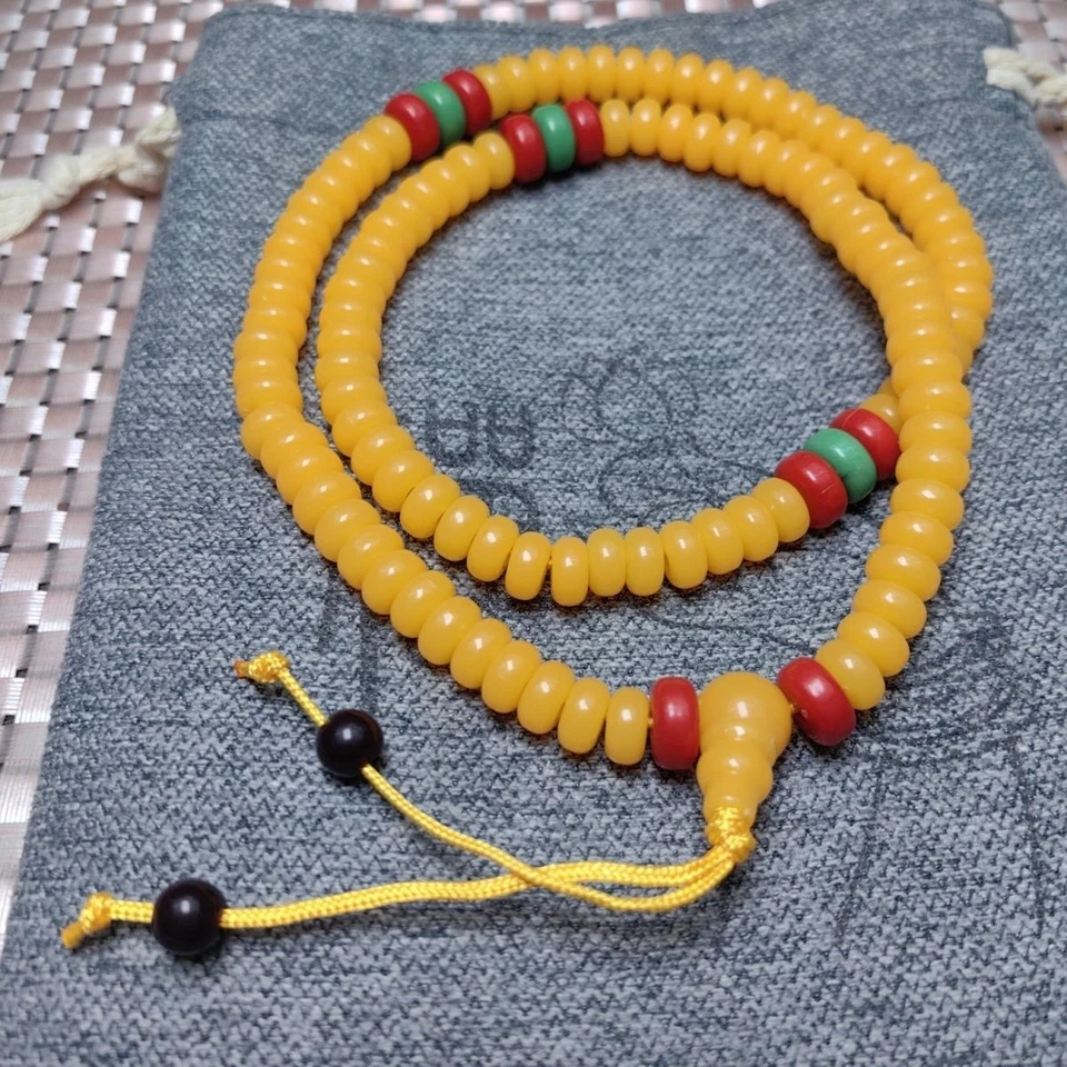 Pulsera de cuentas de cera de abejas tibetana Wenwan pulsera de cuentas regalo étnico Foto 1 de 1