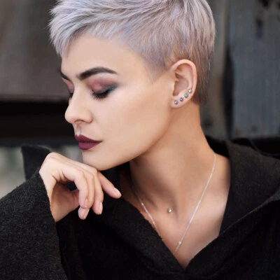 Piercing Tragus In Acciaio Chirurgico - Opale Colorato - Immagine 1 di 3