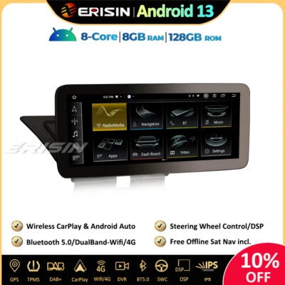 12.3" 128Go Android 13 Autoradio GPS DAB+CarPlay DSP SWC For Audi A4/A5/B8/S4/S5 - Photo 1/4