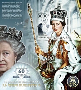 Togo 2012 MNH - The Diamond Jubilee of Queen Eliztabeth II (Pope John Paul II). - Picture 1 of 1