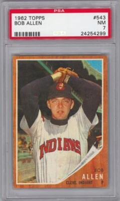 Set Break 1962 Topps #543 Bob Allen High # (Short Print) PSA 7 NM - Image 1 of 2