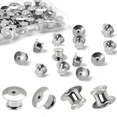 50 Pcs Metal Locking Pin Backs Pin Keepers Clasp Pin Backs Lockung Buckles - Image 1 of 4