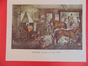 Stampa Currier & Ives TROTTING CREPE AT THE FORGE - Foto 1 di 1