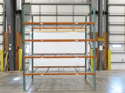 泪滴式托盘架 4 搁板 10' x 60 英寸直立 96 英寸货架 46 英寸电线甲板店 — 第 1/4 张图片