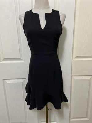 PILGRIM Black Ruffled Hem Mini Dress ~ Size 6 ~ Sleeveless Cocktail Party LBD - image 1 of 4