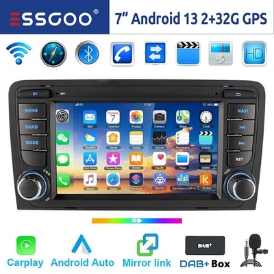 Für Audi A3 S3 RS3 8V 8P 32G Android 13 Autoradio DAB+ Carplay GPS Navi WIFI RDS - Bild 1 von 4