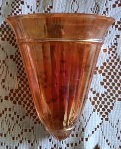 IMPERIAL Carnival Glass Wall Pocket Marigold Ribbed Design 6" - Picture 1 of 4