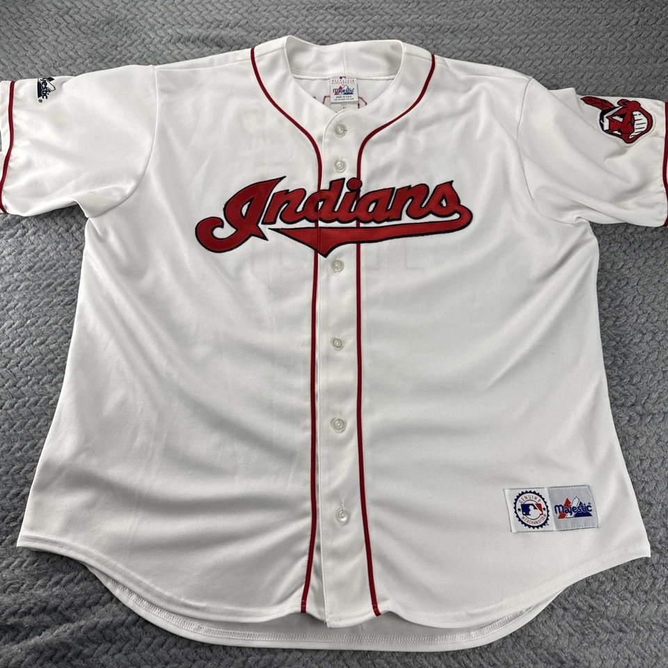 Camiseta deportiva de colección Roberto Alomar #12 Cleveland Indians Majestic MLB XL cosida réplica EE. UU. Foto 1 de 4