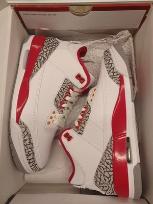 Jordan 3 复古/红衣主教红色 - 8 码男式 - 全新带原装盒 — 第 1/4 张图片