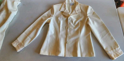 Vintage Danielle B Women’s  Pant Suit With Embroidery Sz 8 - EUC Color Ivory - Image 1 of 4
