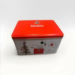 Neiman Marcus Christmas Cookie Tin Box 2015 Holiday Design Very Good Cond. - Picture 1 of 13